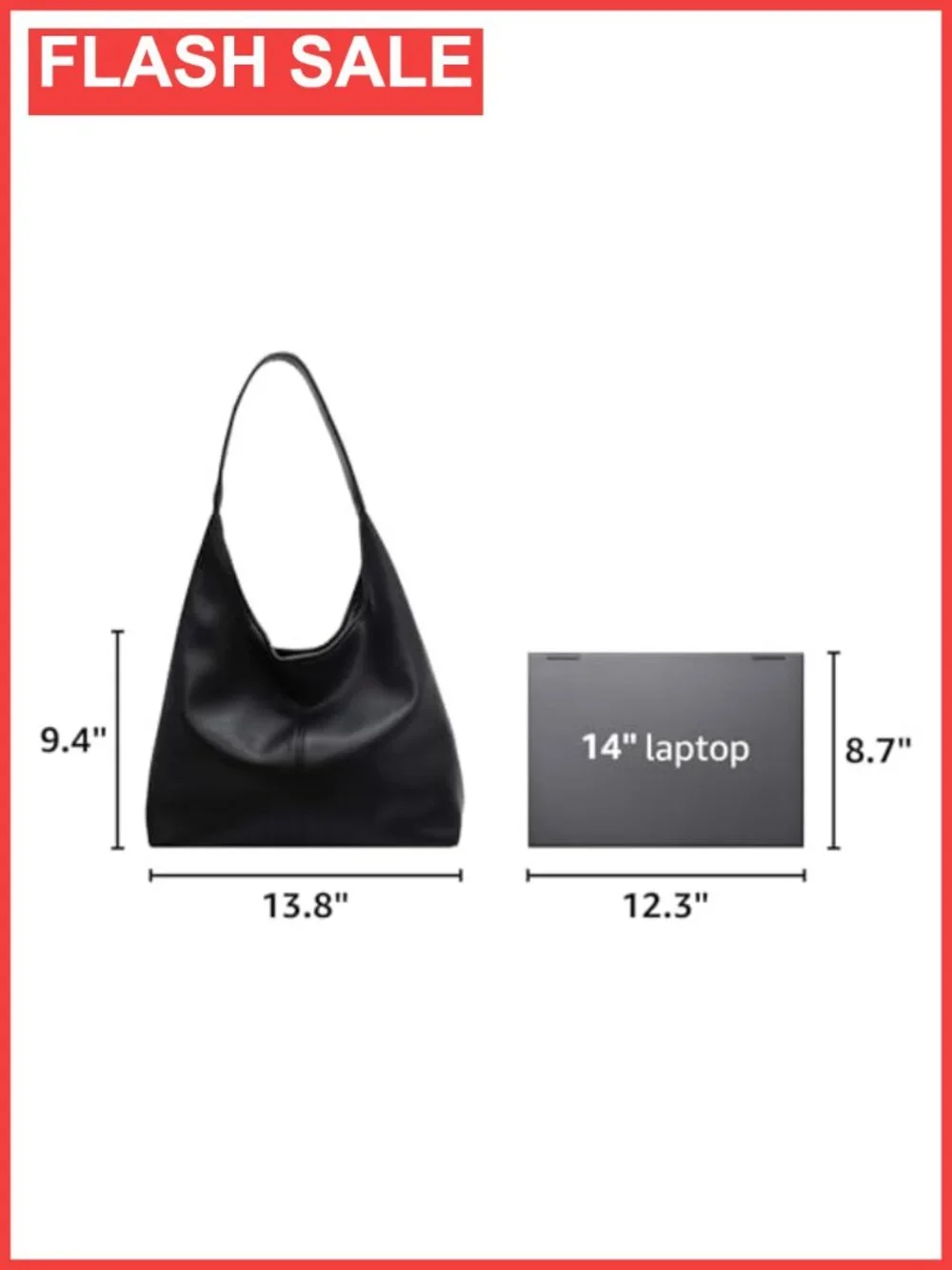 PU Leather Hobo Bag Set 2pc Soft Slouchy Tote Shoulder Purse for Work